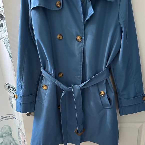 Women's Blue Trench Coat - Picture 2 of 5
